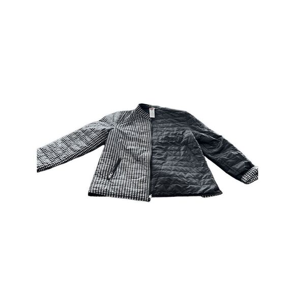 Chico's Reversible Black White Houndstooth lightweight Puffer jacket - Picture 2 of 8